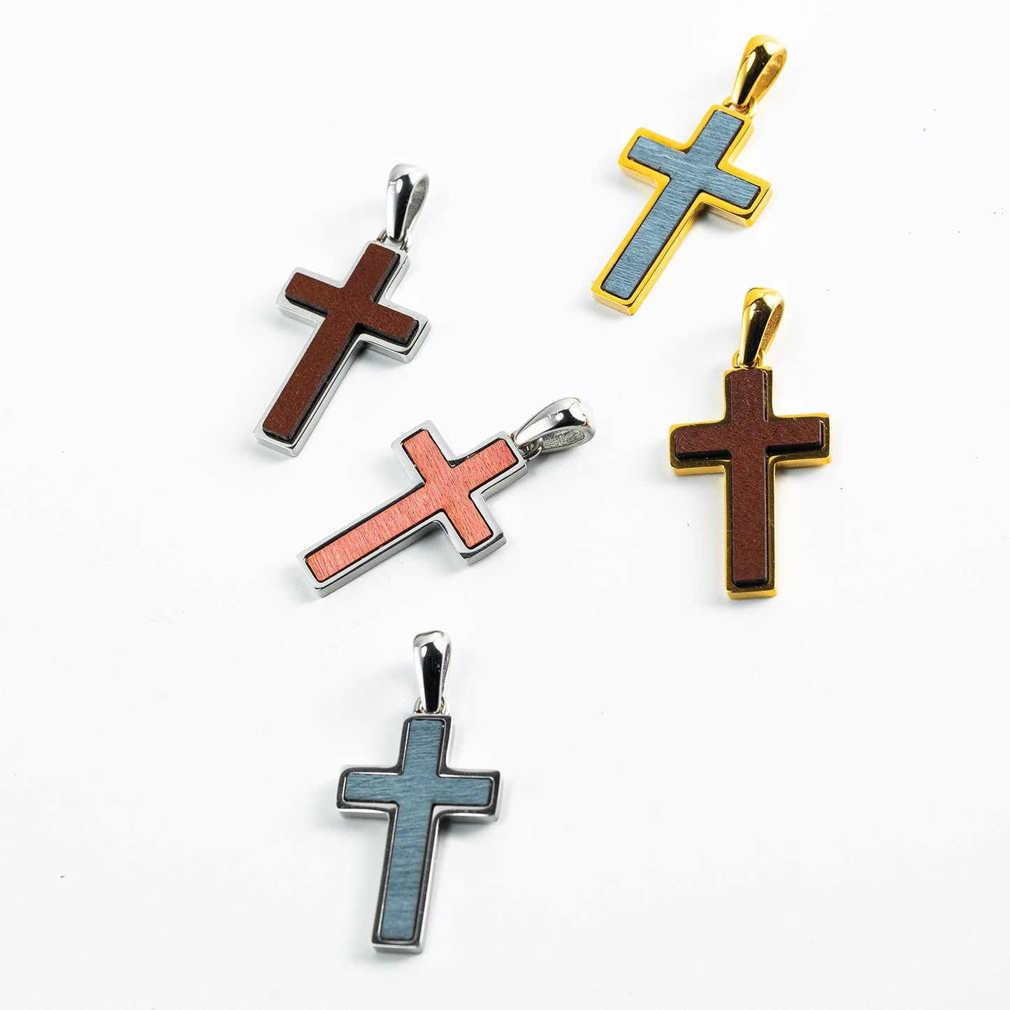 GIVELUCK Stainless steel wooden core cross