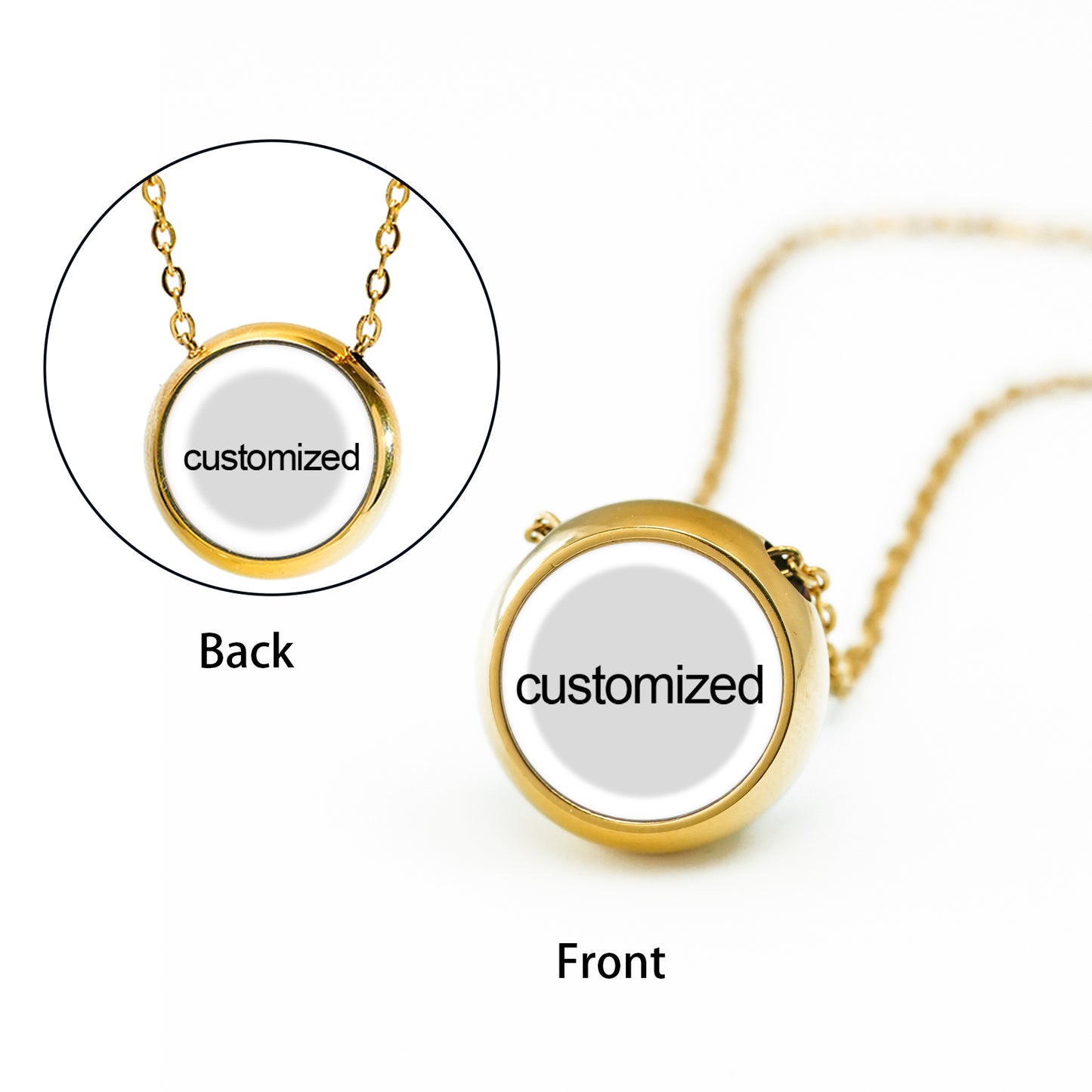 GIVELUCK stainless steel Small Perfect Gold Non opening - Customized