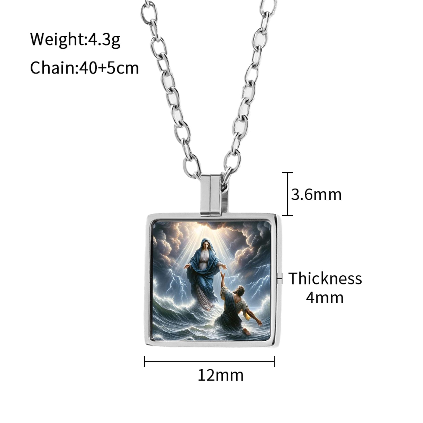 GIVELUCK Stainless steel mini square 12 * 12mm rigid color pendant (customized with chain)