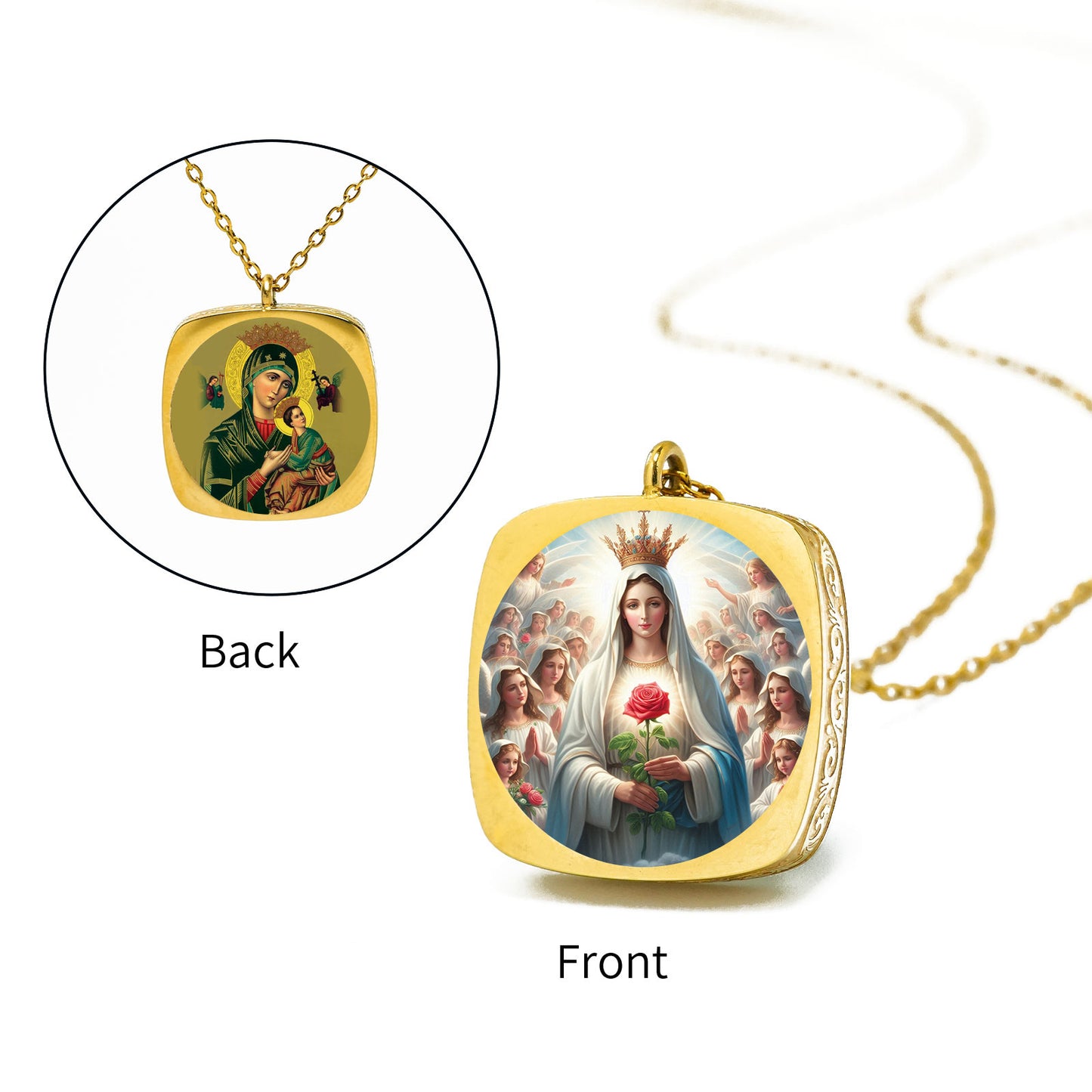 GIVELUCK Stainless Steel Anxin Roll Grass Pattern Gold Pendant - Customized