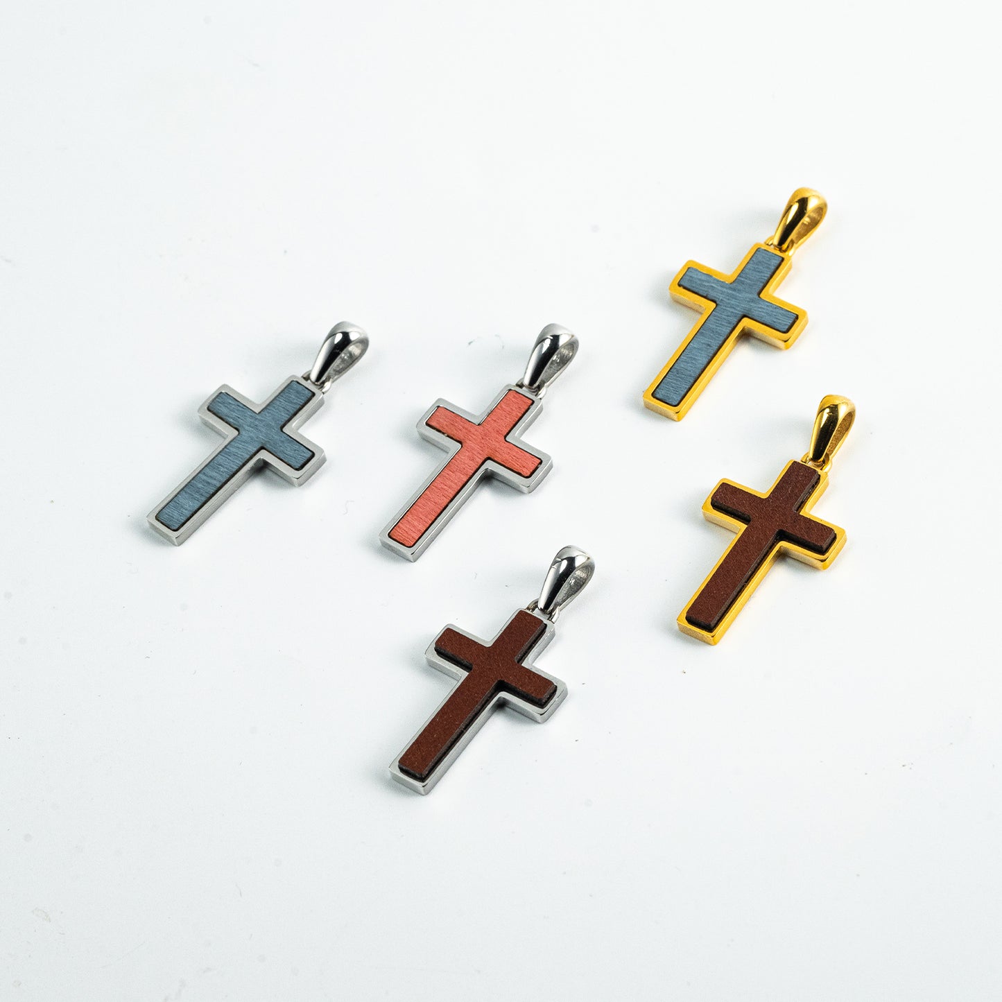GIVELUCK Stainless steel wooden core cross
