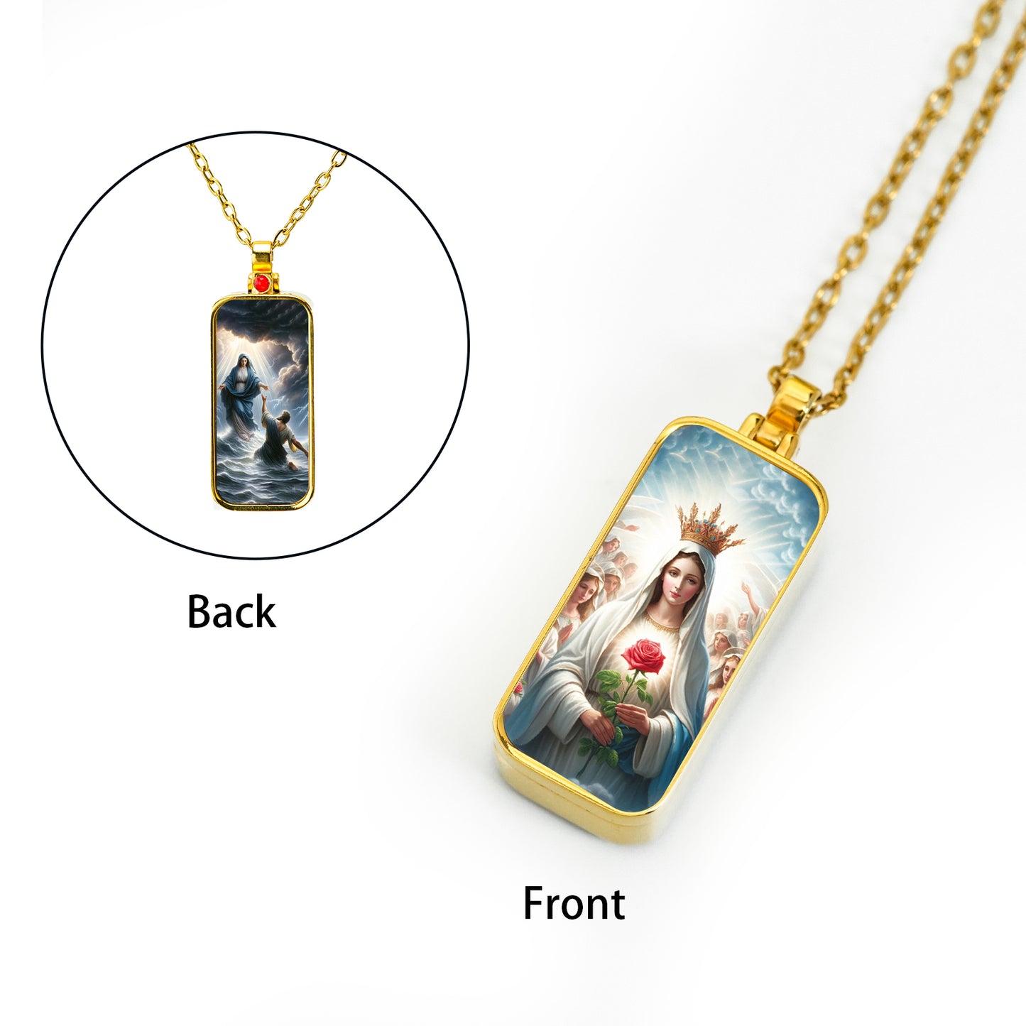 GIVELUCK Stainless steel Linglong Gawu box rectangular gold - customized (including chain)