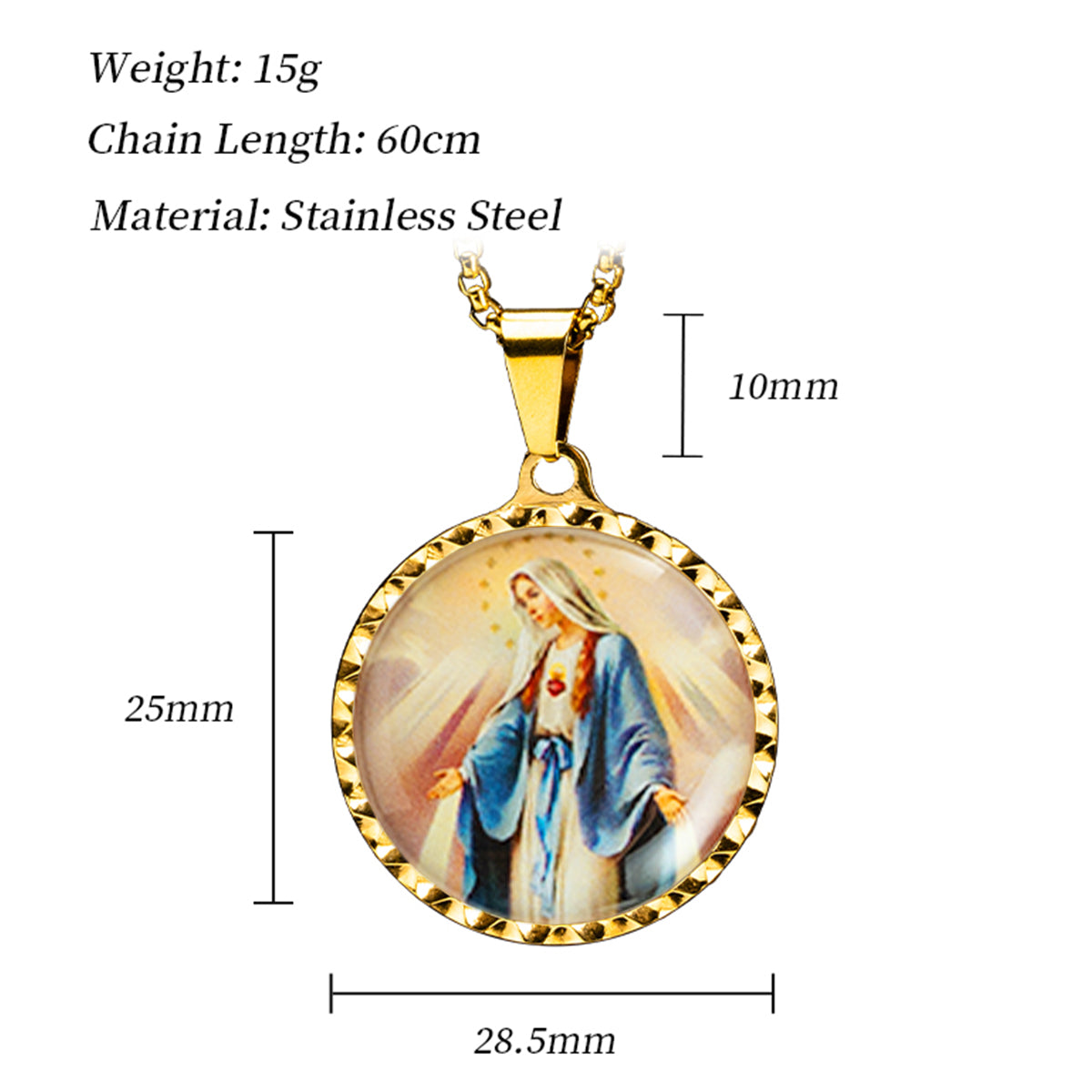 GIVELUCK Stainless steel dazzling round oval pendant - pattern customization