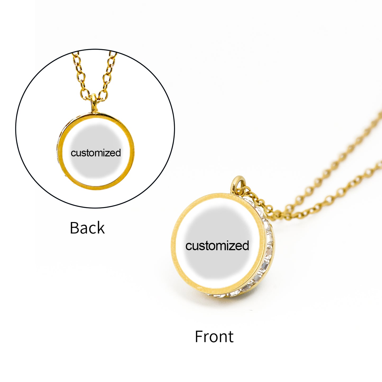 GIVELUCK stainless steel Small Perfect Gold Diamond Set Medium - Customized