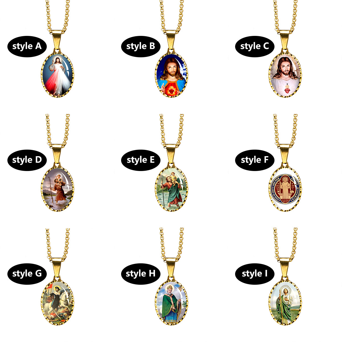 GIVELUCK Stainless steel dazzling round oval pendant - pattern customization