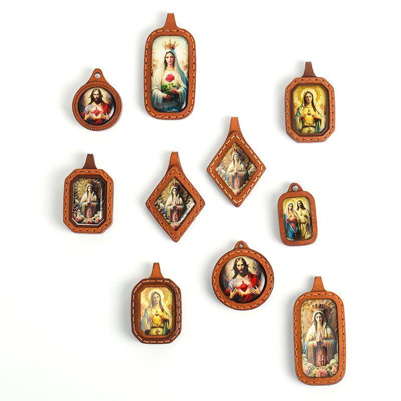GIVELUCK Leather shell pendant necklace with various shapes and styles - pattern customization