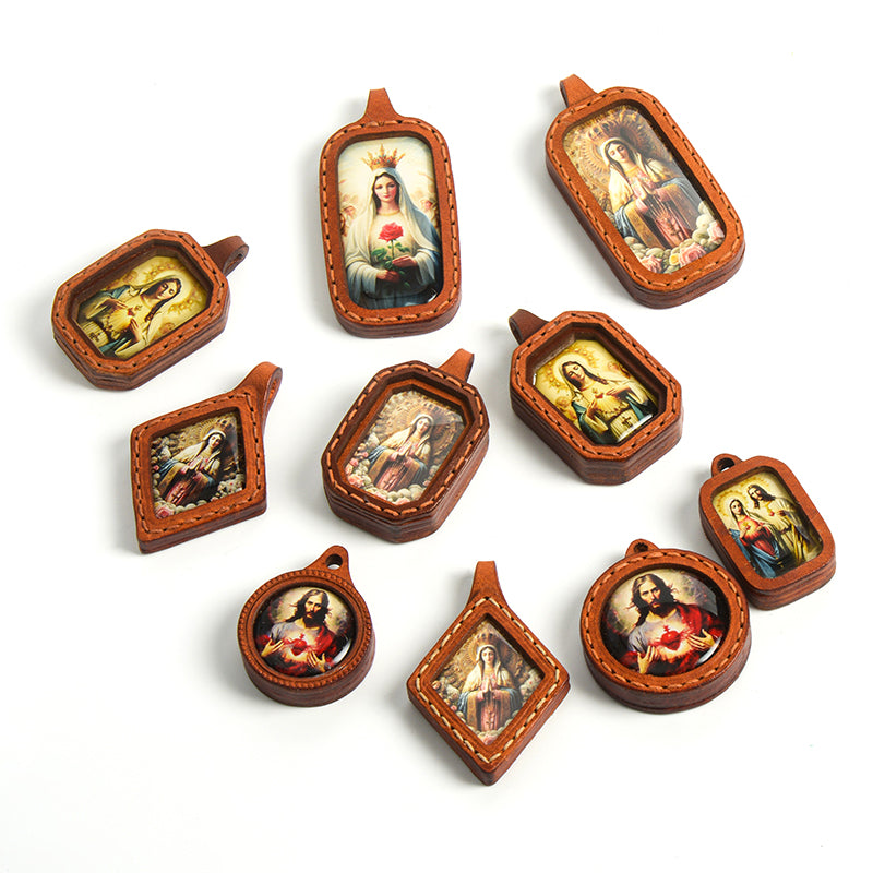 GIVELUCK Leather shell pendant necklace with various shapes and styles - pattern customization