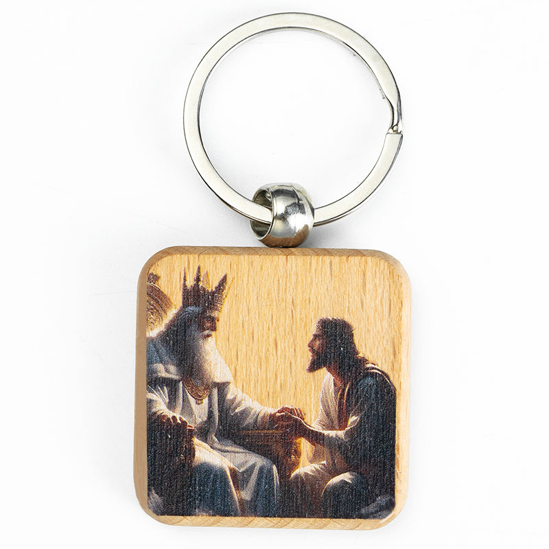 GIVELUCK Wooden multi-shaped keychain - pattern customization
