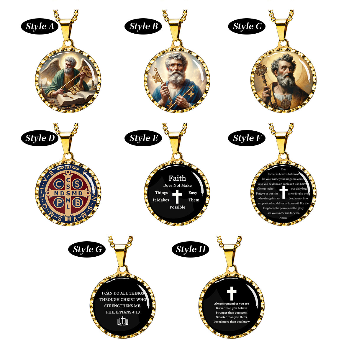 GIVELUCK Stainless steel dazzling round oval pendant - pattern customization