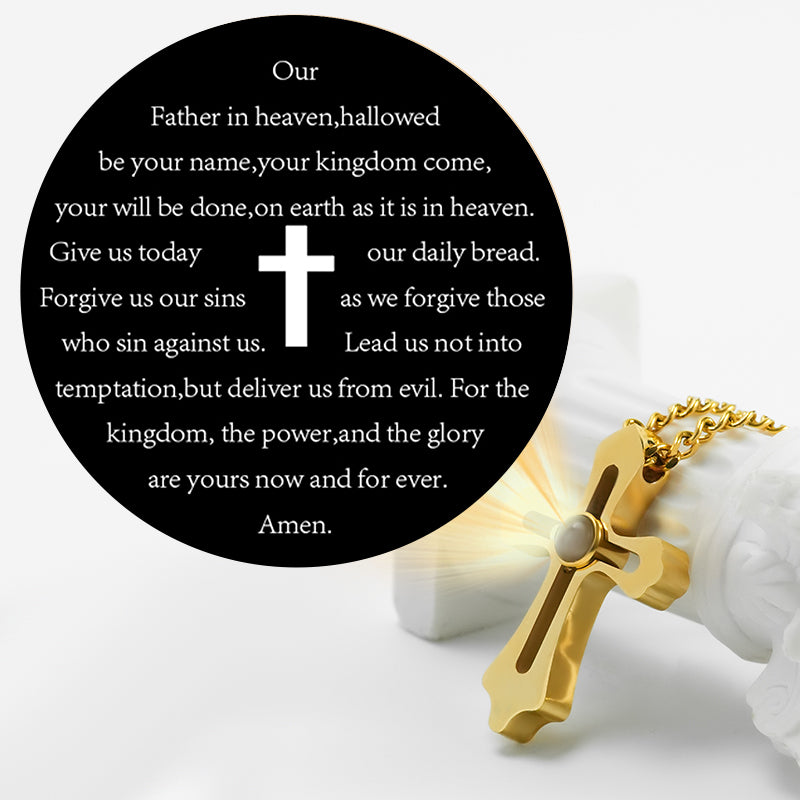 GIVELUCK Stainless Steel Projection Cross Gold - Projection Customization