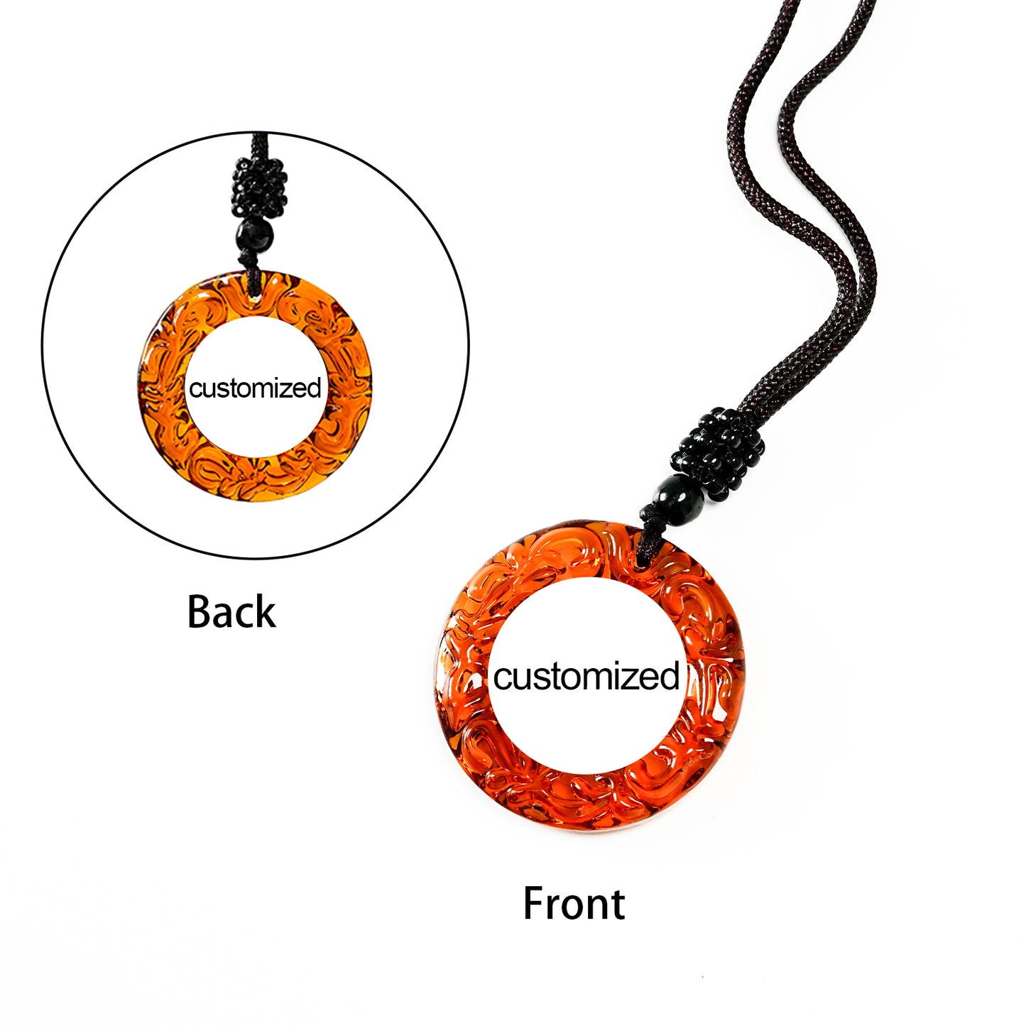 GIVELUCK Glass small circle - Amber - Customized pattern