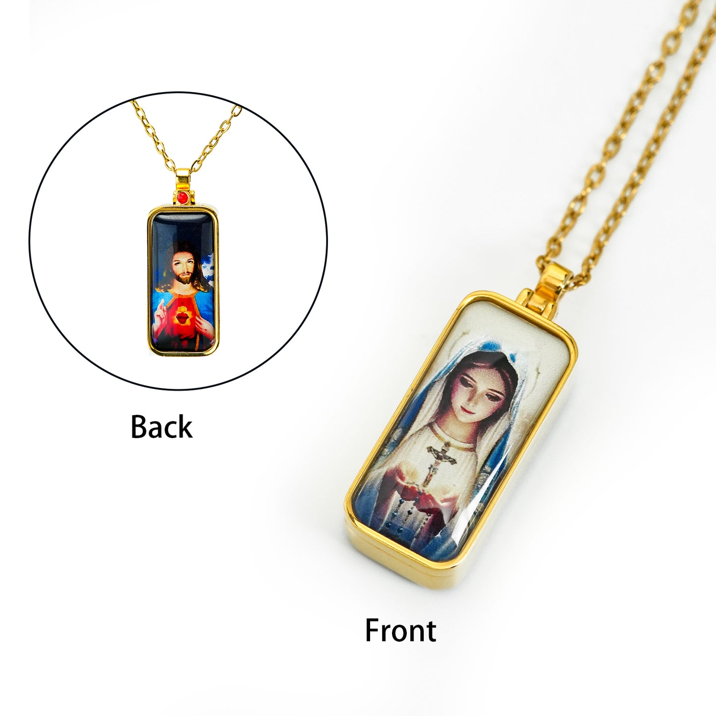 GIVELUCK Stainless steel Linglong Gawu box rectangular gold - customized (including chain)