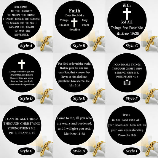 GIVELUCK Stainless Steel Projection Cross Gold - Projection Customization