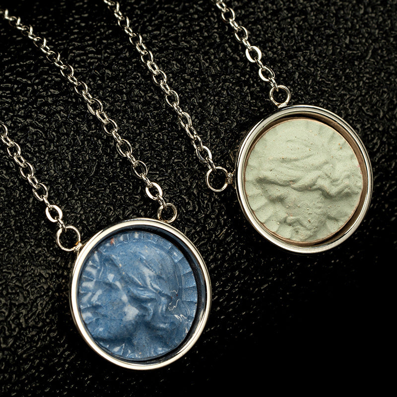GIVELUCK Stainless steel pendant with colored glaze and embossed craftsmanship