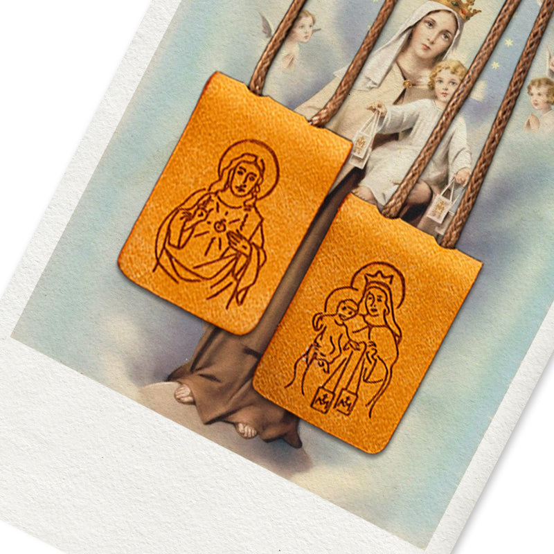 GIVVELUCK Leather-covered scapula necklace, rectangular shape - customizable pattern