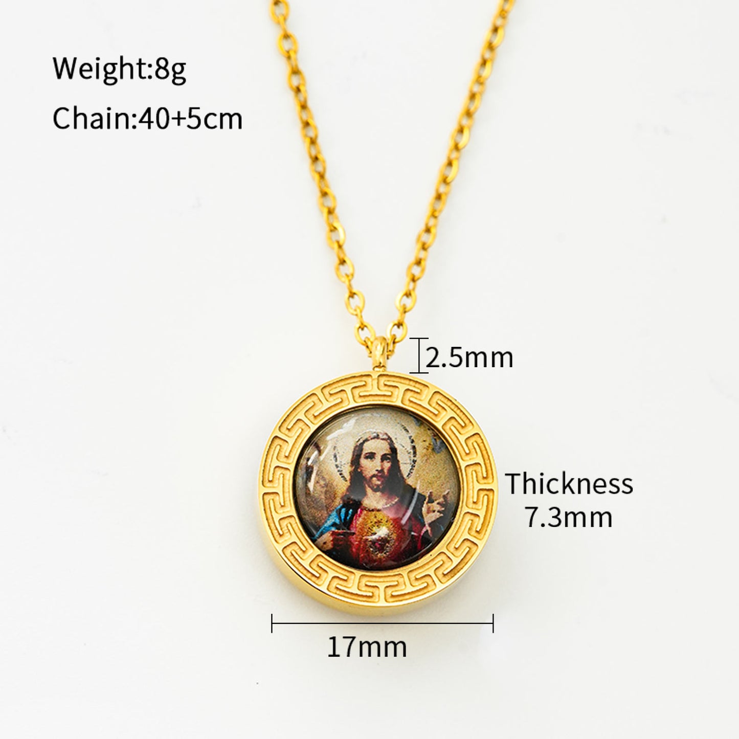 GIVELUCK Stainless Steel Observation Heart T-shaped Gold Pendant (Customized)