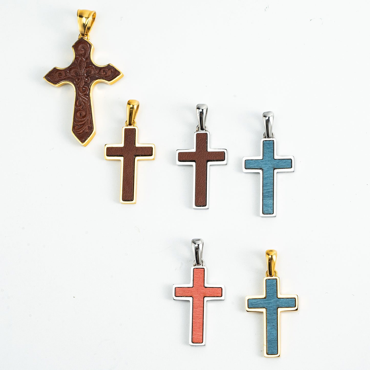 GIVELUCK Stainless steel wooden core cross