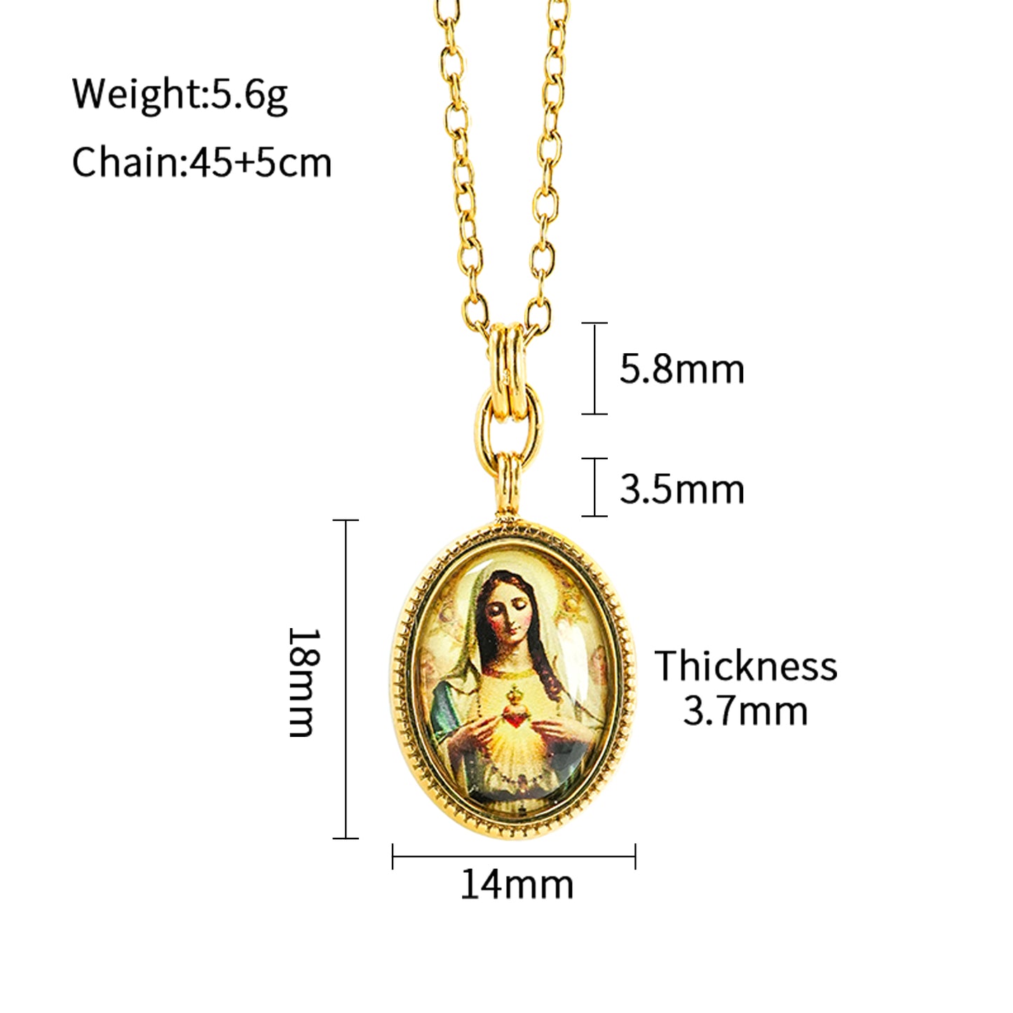 GIVELUCK Stainless steel front texture&back life tree oval gold pendant customization