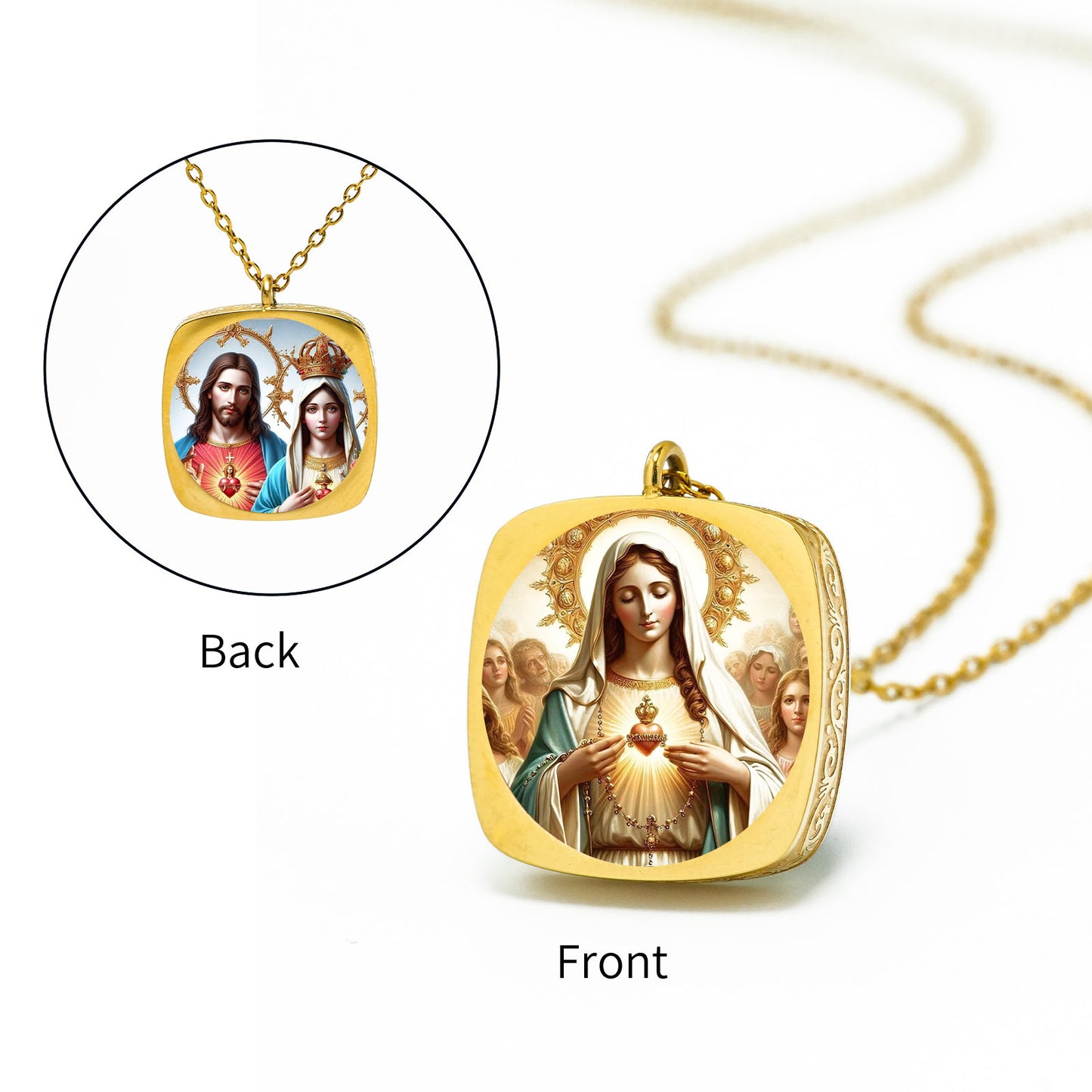 GIVELUCK Stainless Steel Anxin Roll Grass Pattern Gold Pendant - Customized