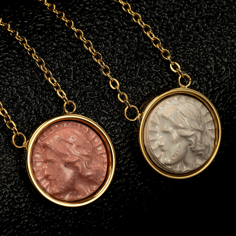 GIVELUCK Stainless steel pendant with colored glaze and embossed craftsmanship