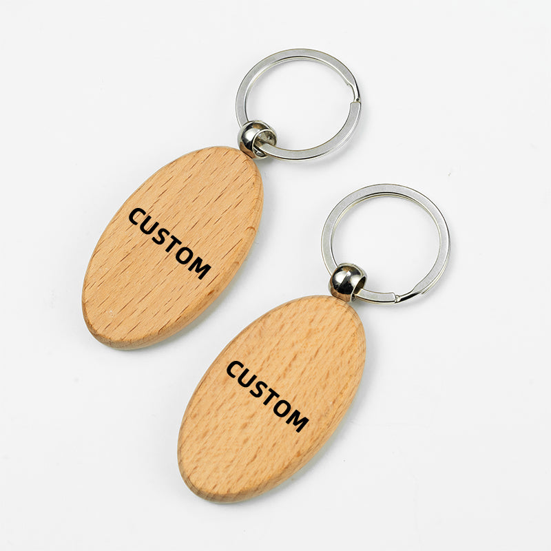 GIVELUCK Wooden multi-shaped keychain - pattern customization