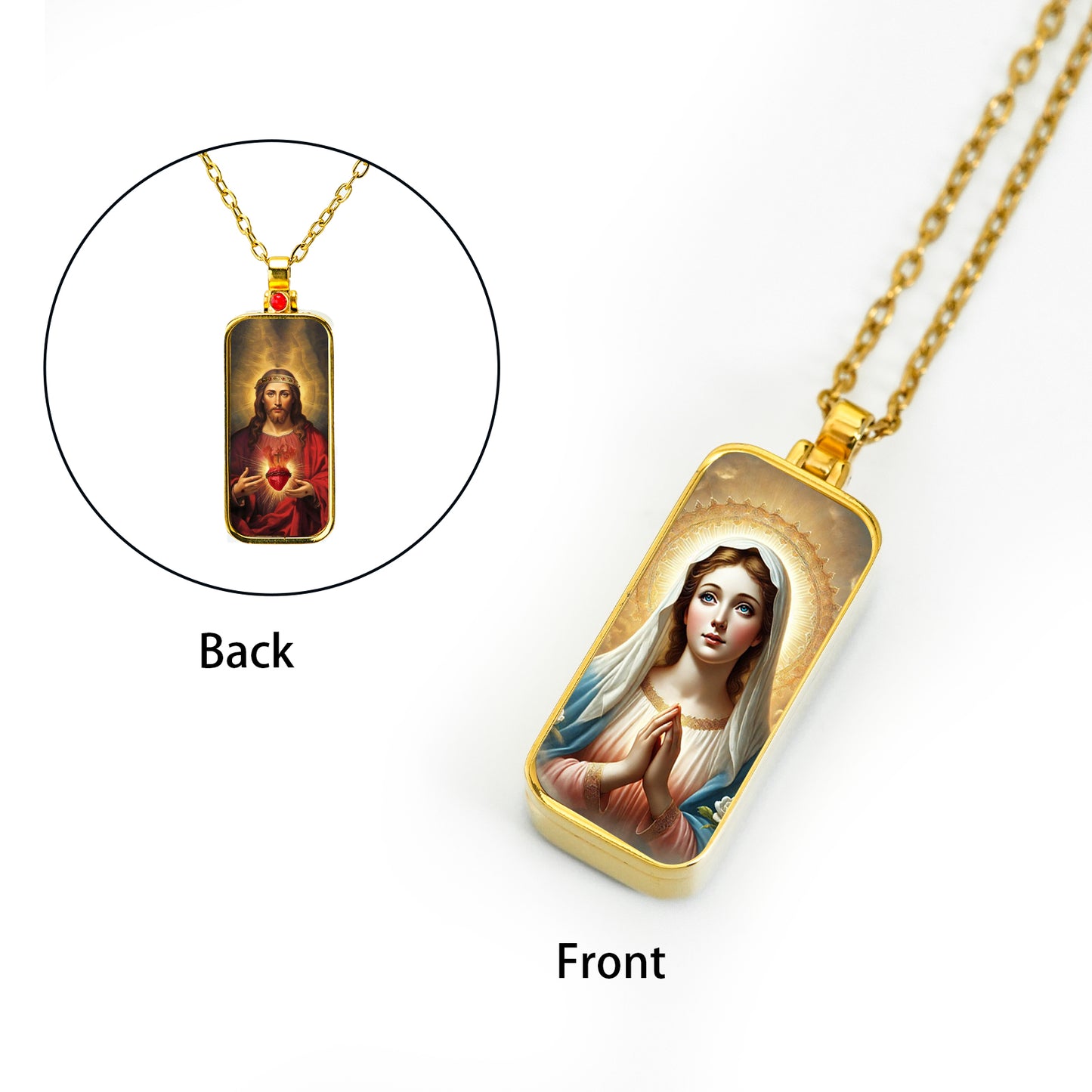 GIVELUCK Stainless steel Linglong Gawu box rectangular gold - customized (including chain)