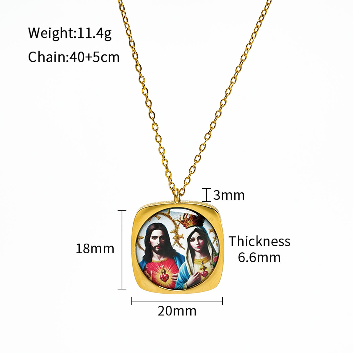 GIVELUCK Stainless Steel Anxin Roll Grass Pattern Gold Pendant - Customized