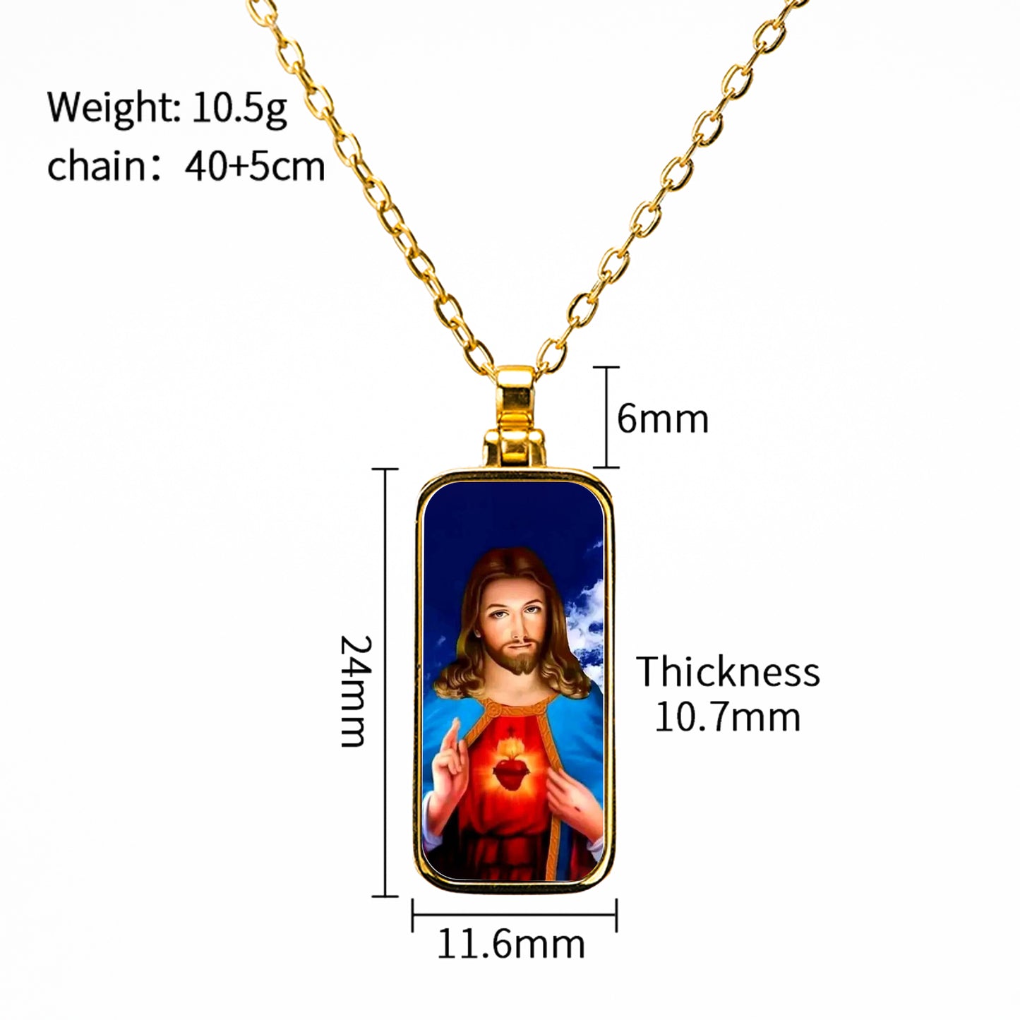 GIVELUCK Stainless steel Linglong Gawu box rectangular gold - customized (including chain)