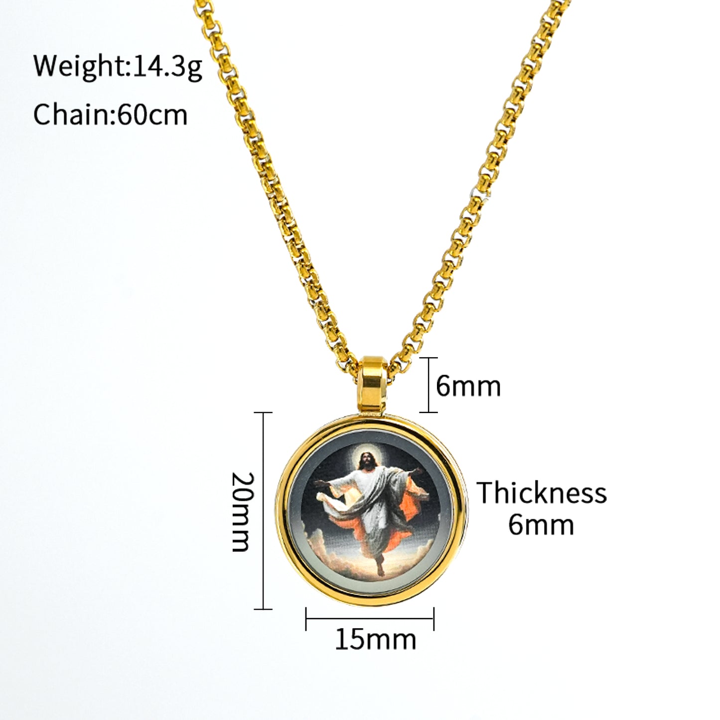 GIVELUCK Stainless steel Gawu box circular gold-plated 1.5cm - customized