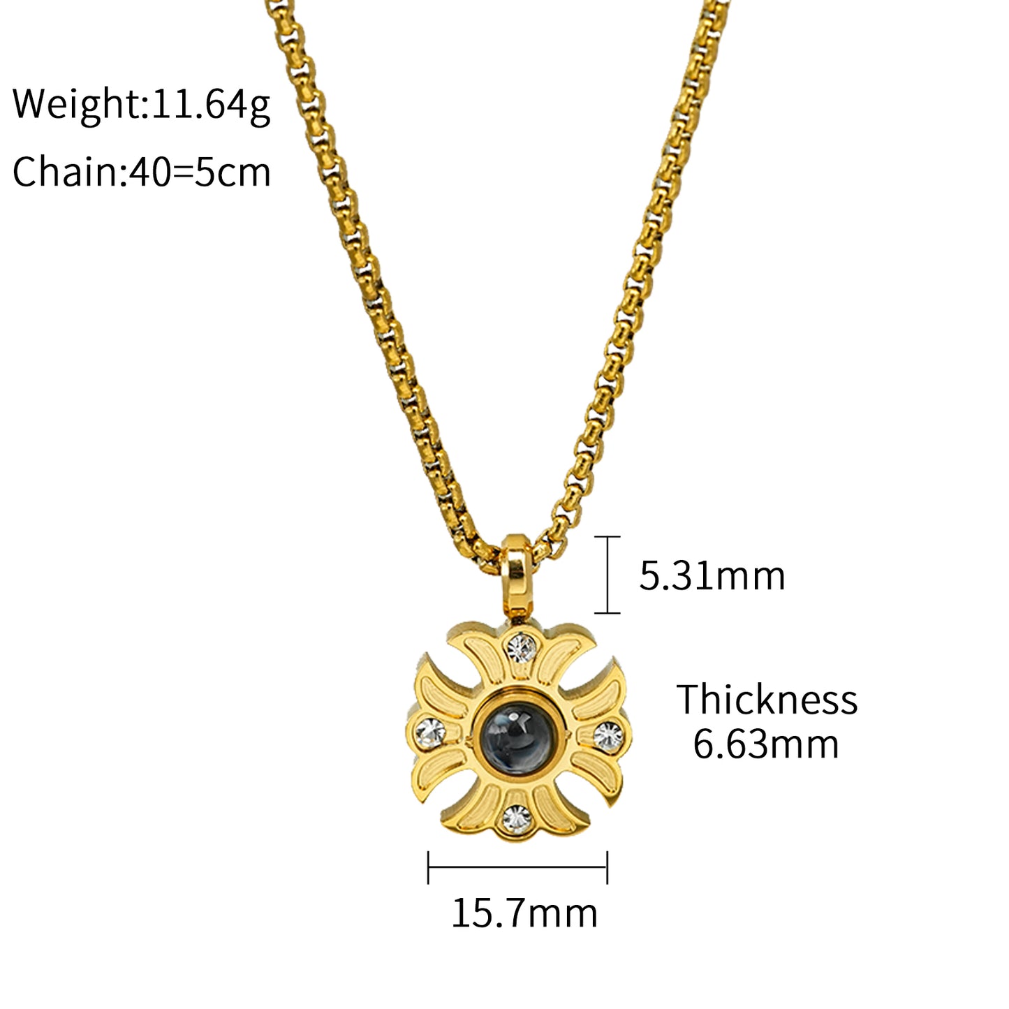 GIVELUCK Stainless steel projection sunflower gold - pattern customization