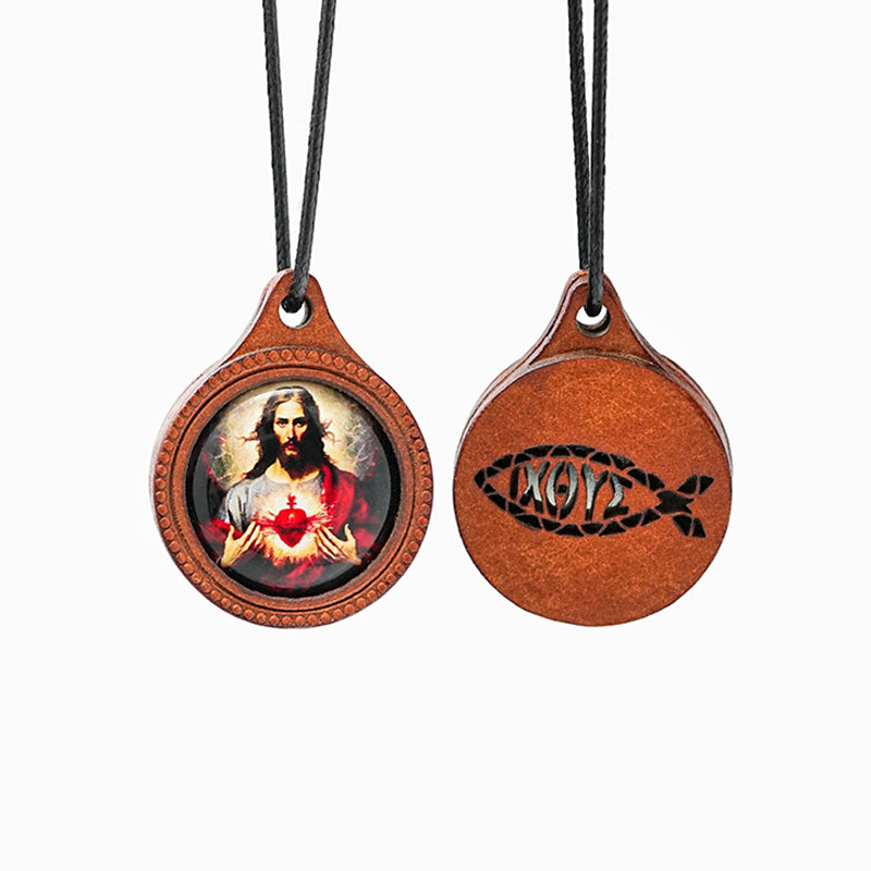GIVELUCK Leather shell pendant necklace with various shapes and styles - pattern customization