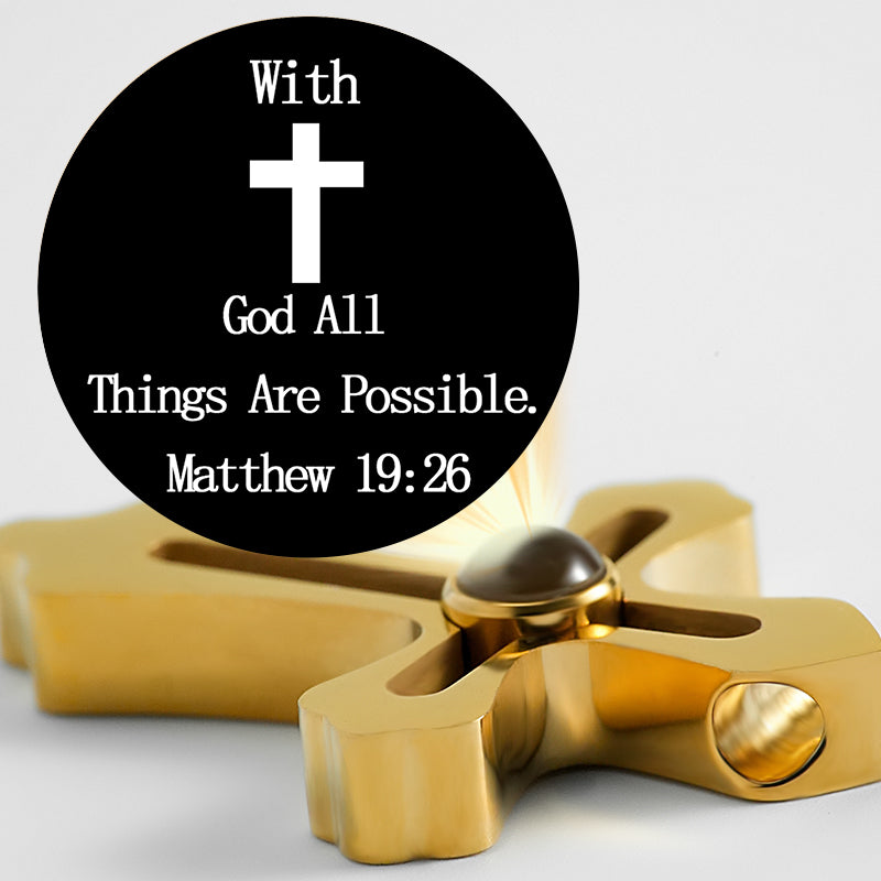GIVELUCK Stainless Steel Projection Cross Gold - Projection Customization