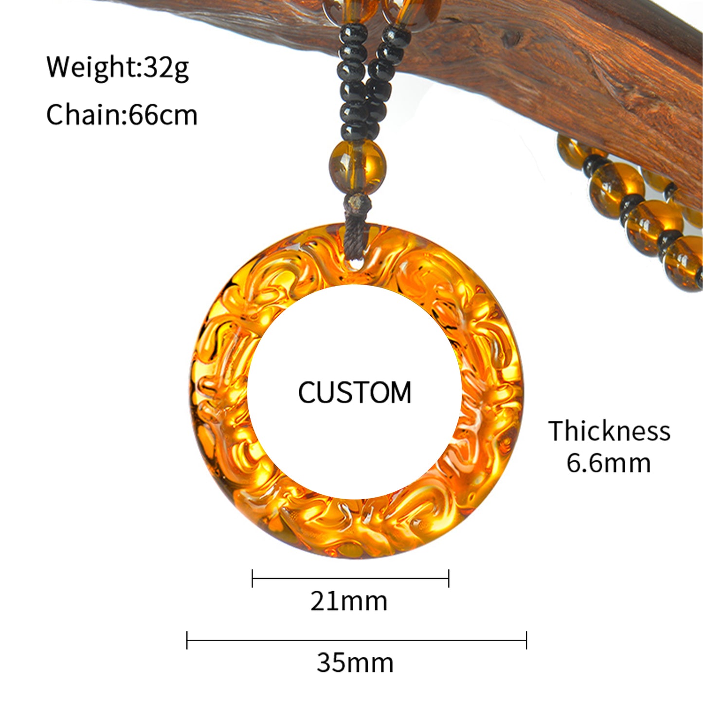 GIVELUCK Glass small circle - Amber - Customized pattern
