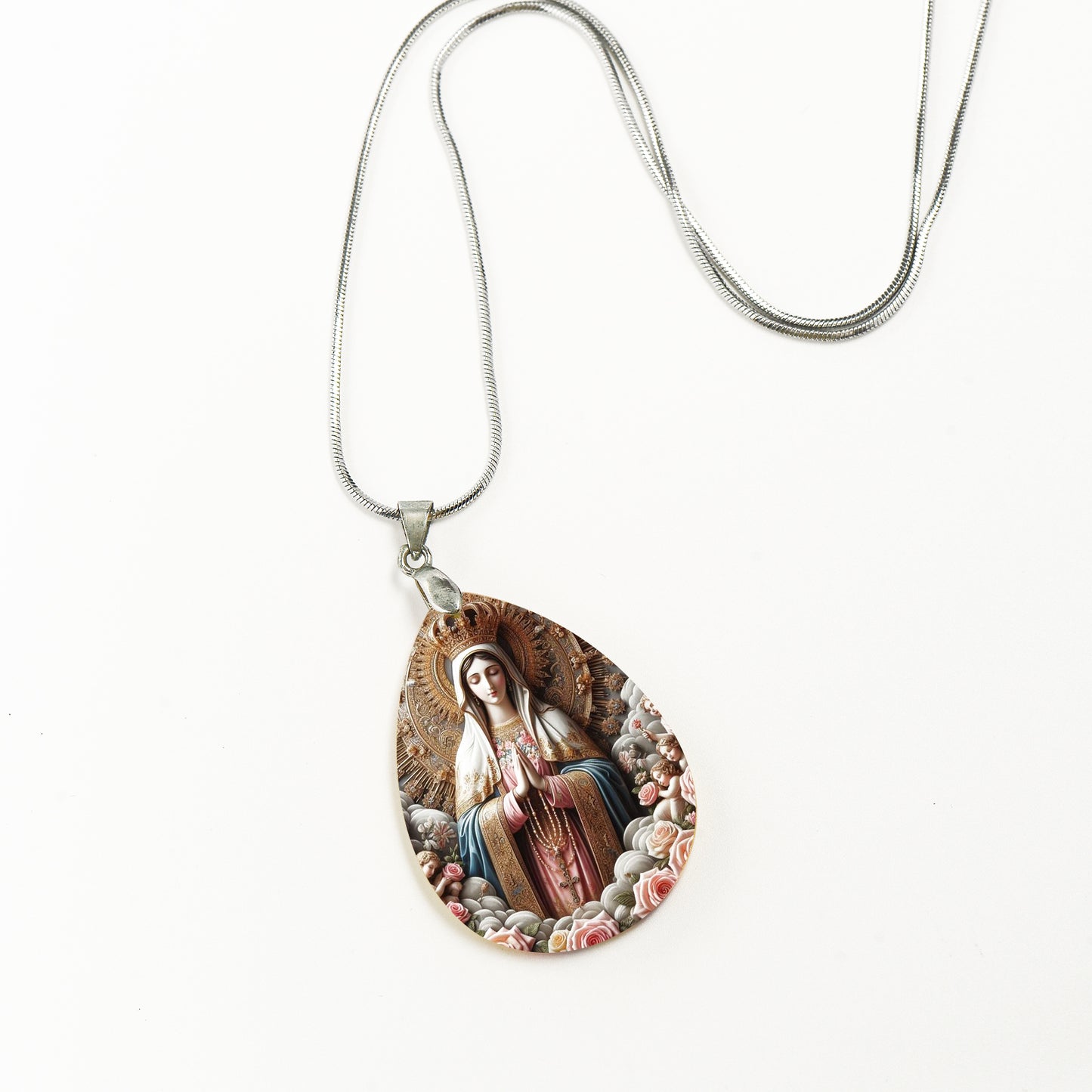 GIVELUCK Crystal Thangka Pendant Water Drop Shape - Customized