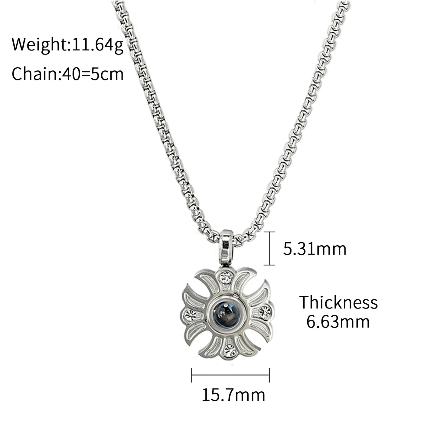 GIVELUCK Stainless steel projection sunflower silver - pattern customization
