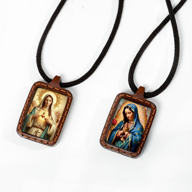 GIVELUCK Leather shell pendant necklace with various shapes and styles - pattern customization