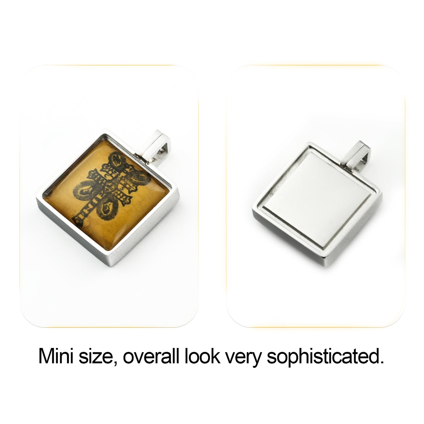 GIVELUCK Stainless steel mini square 12 * 12mm rigid color pendant (customized with chain)