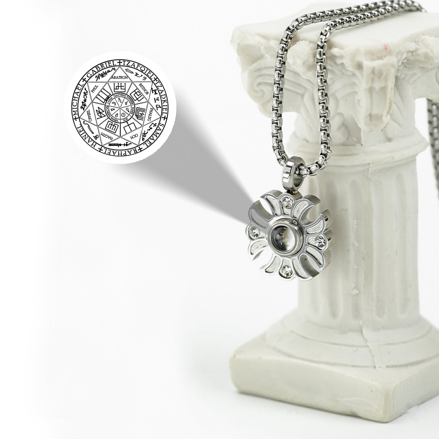 GIVELUCK Stainless steel projection sunflower silver - pattern customization