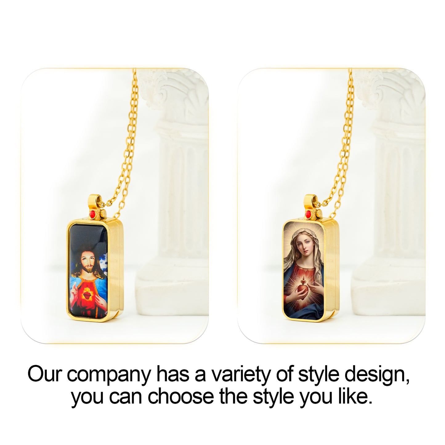 GIVELUCK Stainless steel Linglong Gawu box rectangular gold - customized (including chain)