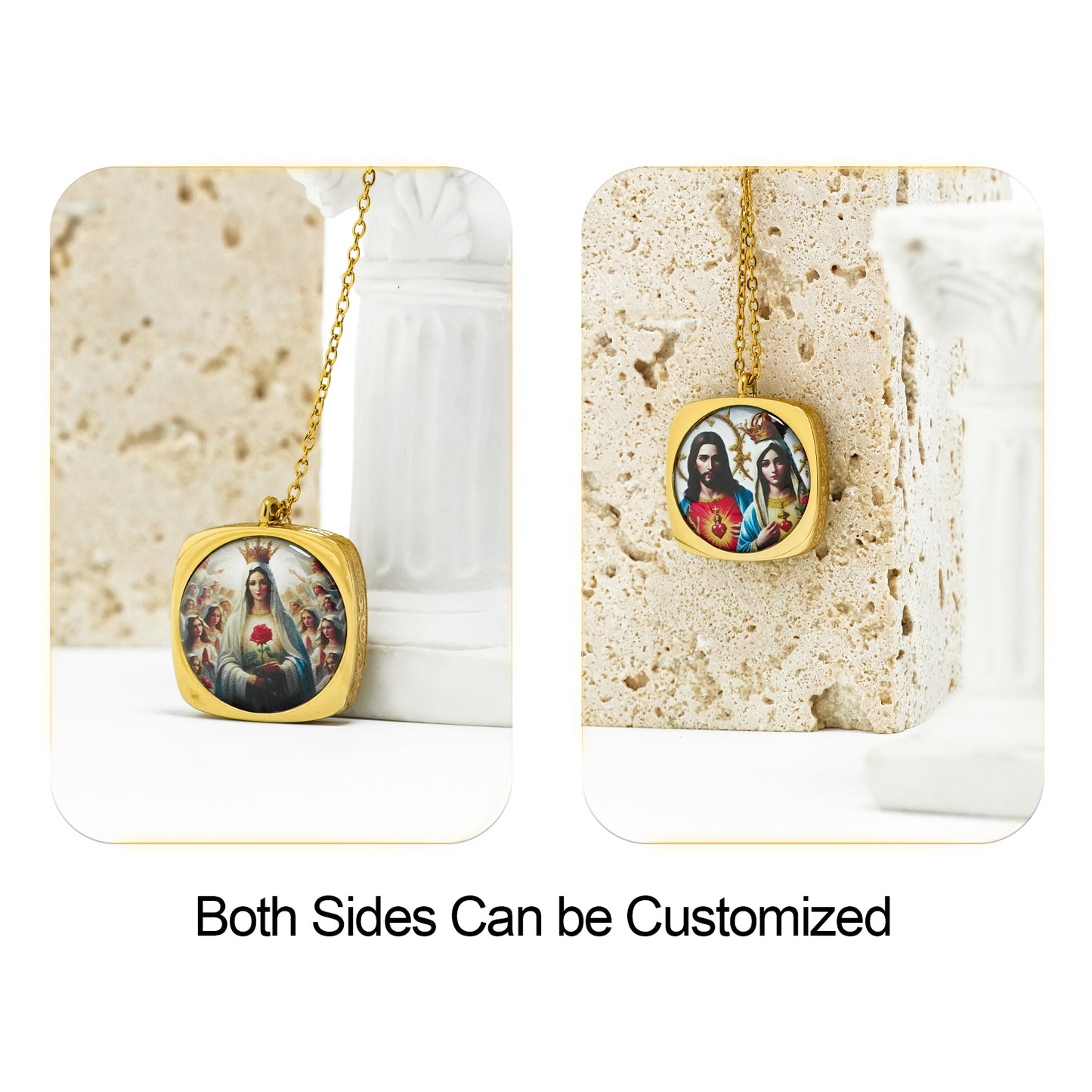 GIVELUCK Stainless Steel Anxin Roll Grass Pattern Gold Pendant - Customized