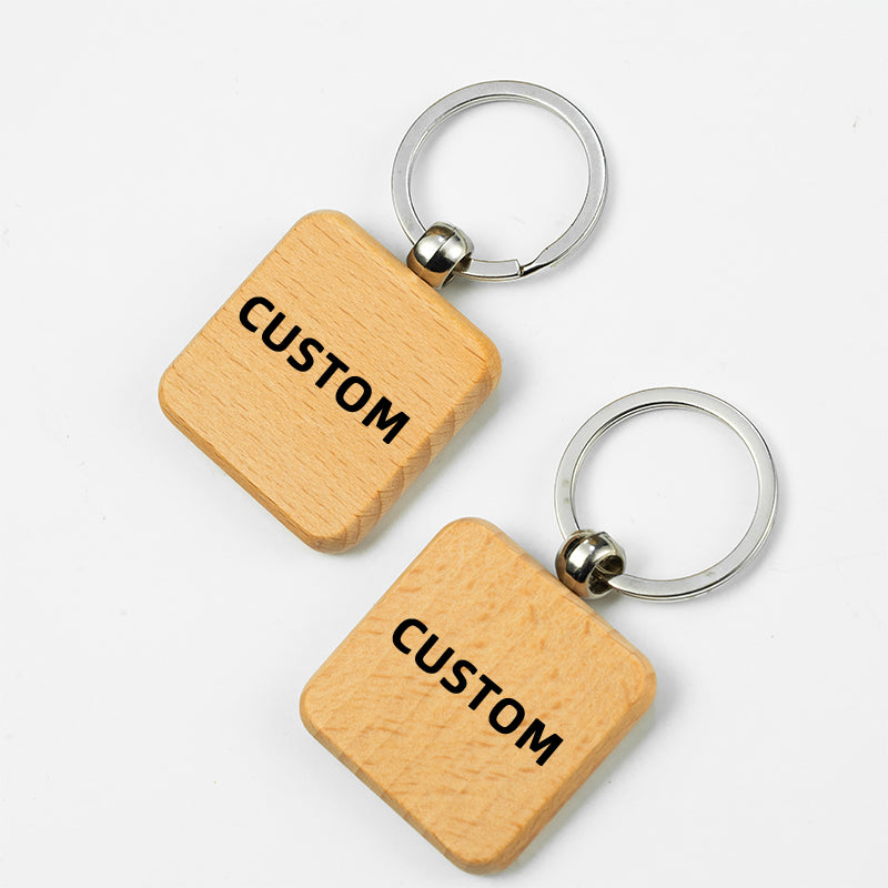 GIVELUCK Wooden multi-shaped keychain - pattern customization
