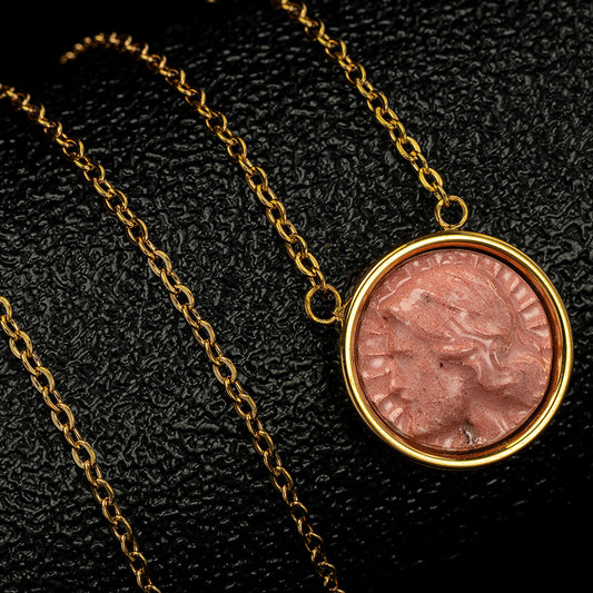 GIVELUCK Stainless steel pendant with colored glaze and embossed craftsmanship