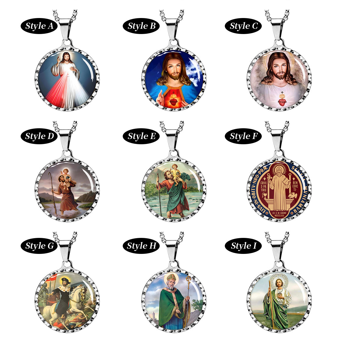 GIVELUCK Stainless steel dazzling round oval pendant - pattern customization