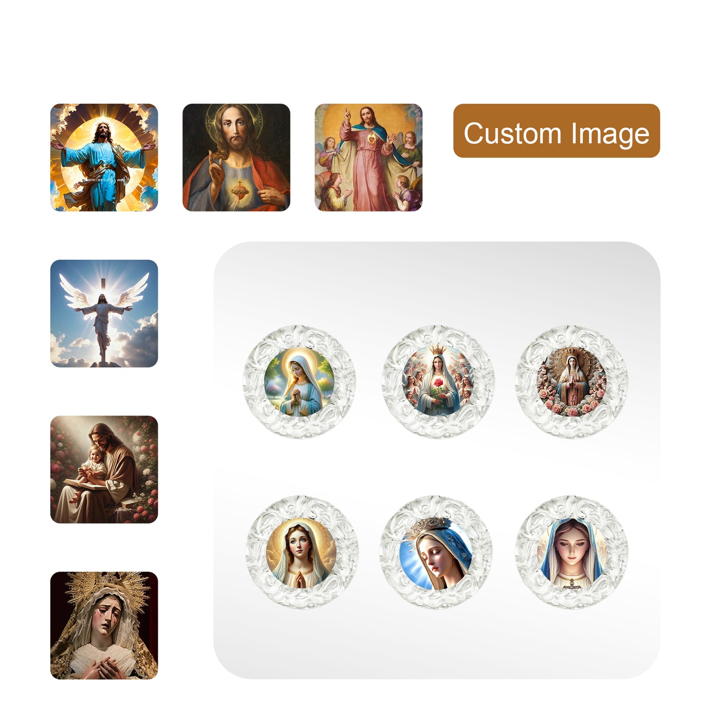 GIVELUCK Glass small circle - white - pattern customization