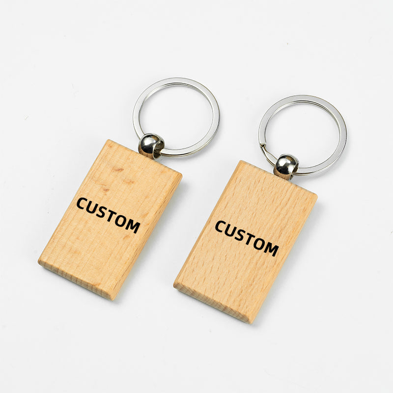 GIVELUCK Wooden multi-shaped keychain - pattern customization