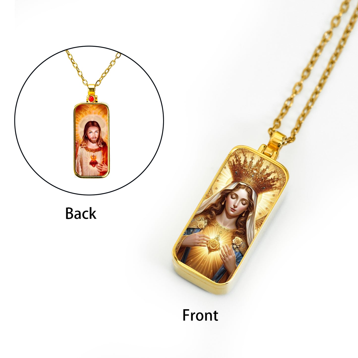 GIVELUCK Stainless steel Linglong Gawu box rectangular gold - customized (including chain)