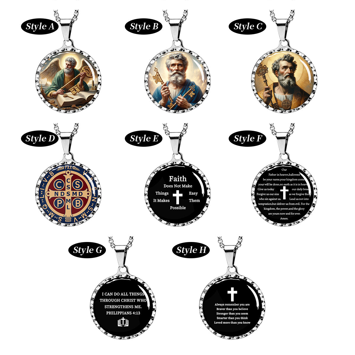 GIVELUCK Stainless steel dazzling round oval pendant - pattern customization