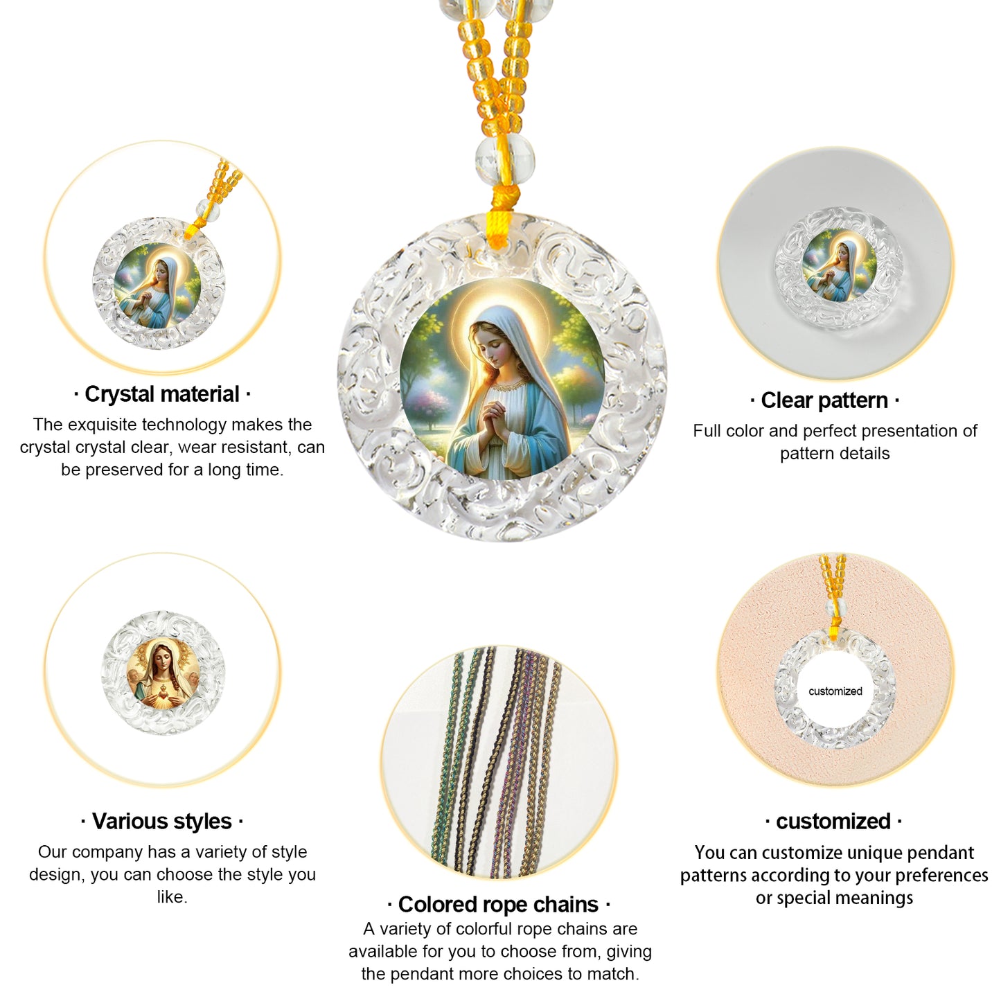 GIVELUCK Glass small circle - white - pattern customization