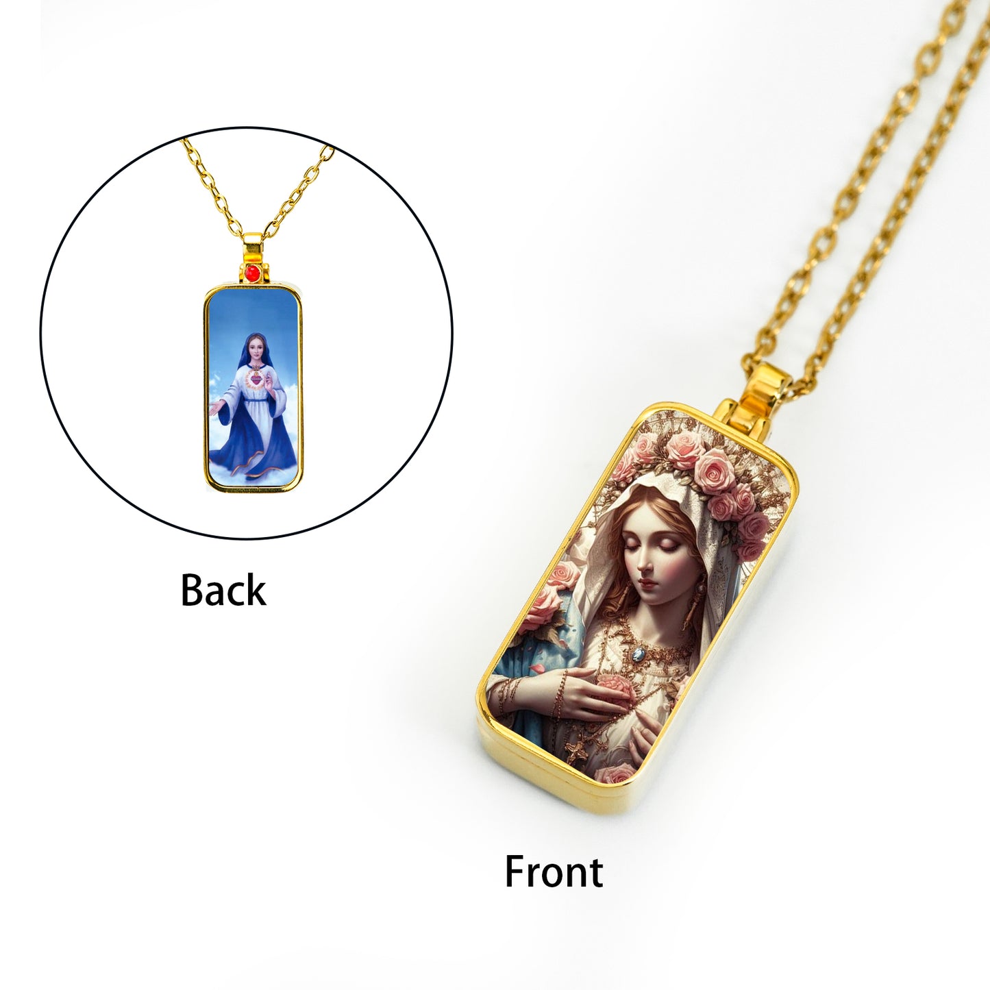 GIVELUCK Stainless steel Linglong Gawu box rectangular gold - customized (including chain)