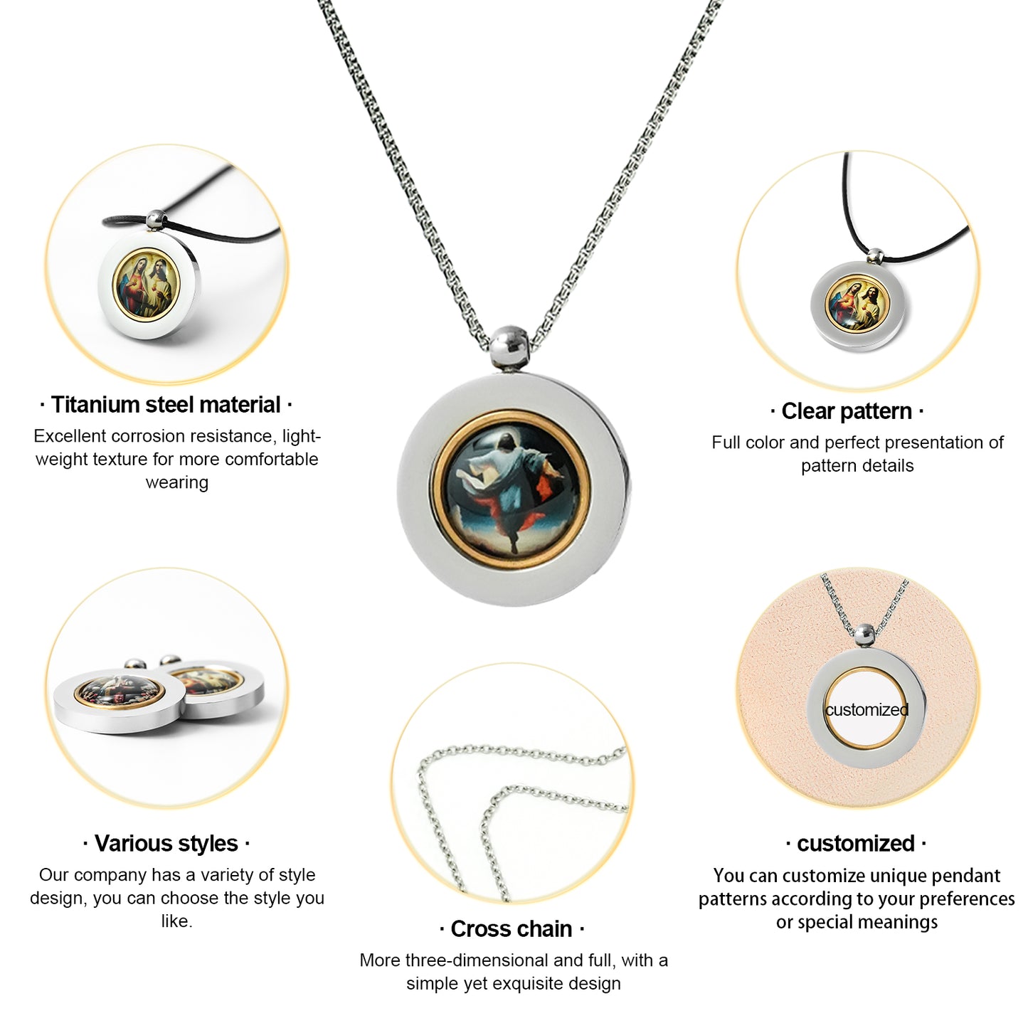 GIVELUCK Stainless steel double-sided small circle - customized